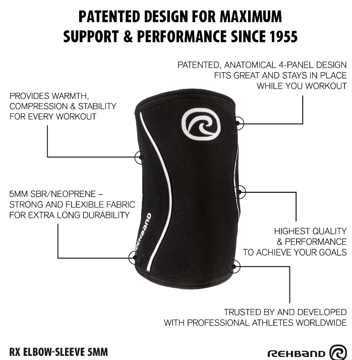 Rehband Rx Elbow Compression Sleeve 5mm PINK|| CLEARANCE