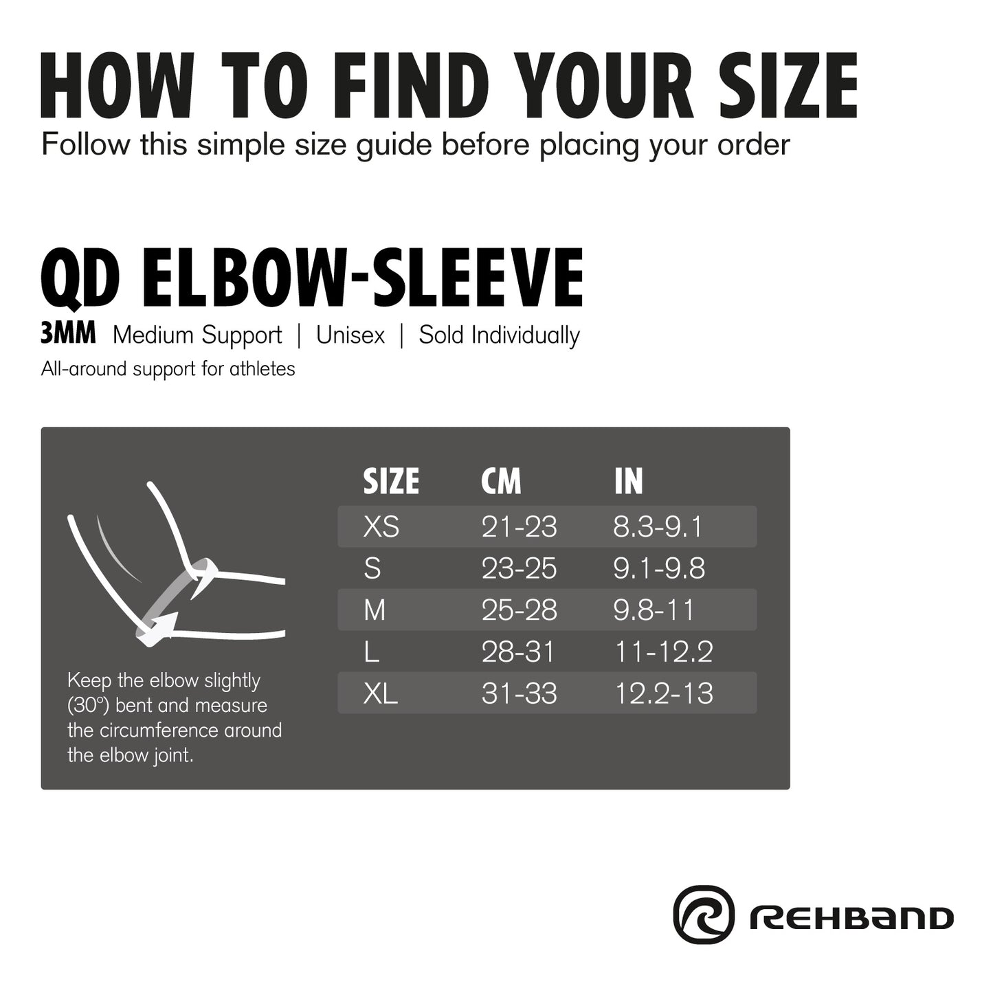 Rehband QD Elbow Sleeve Black