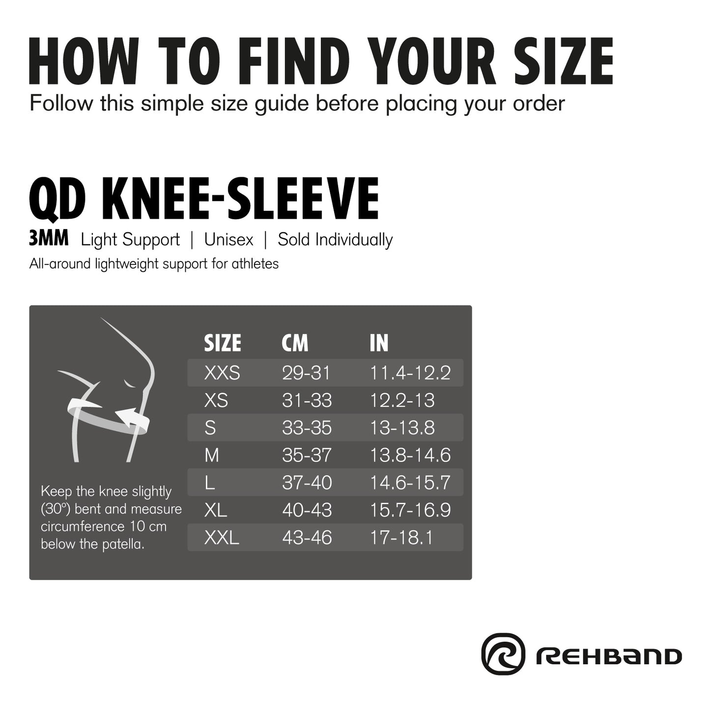 Rehband QD Knee Sleeve 3mm Blue