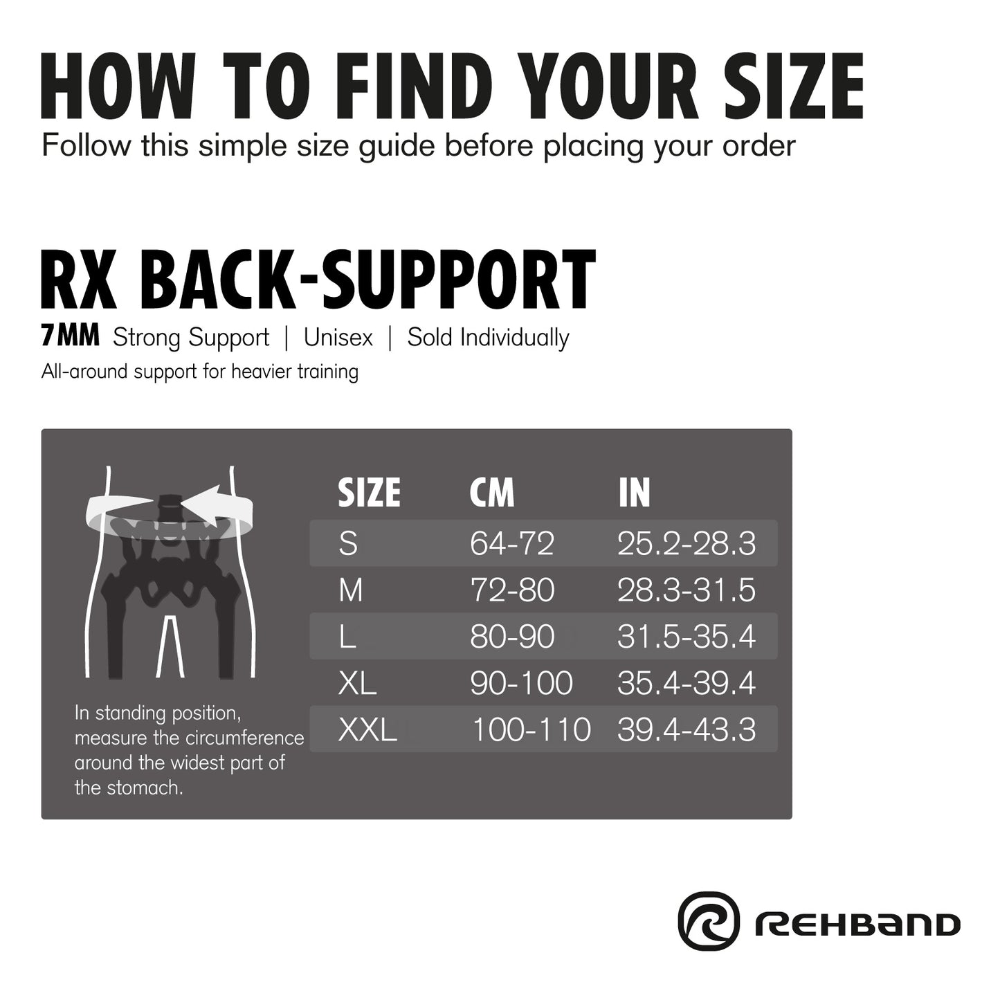 Rehband Rx Original Back Support 7mm || CLEARANCE
