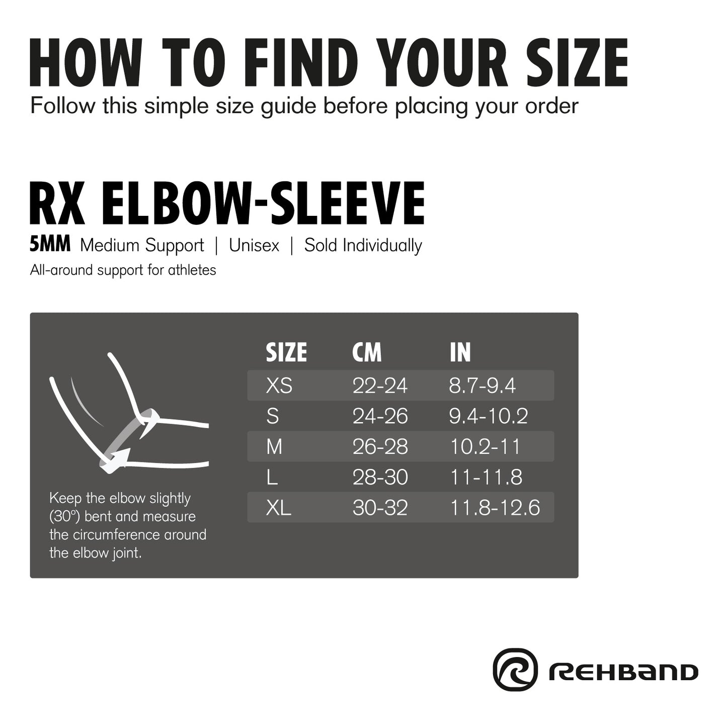 Rehband Rx Elbow Compression Sleeve 5mm