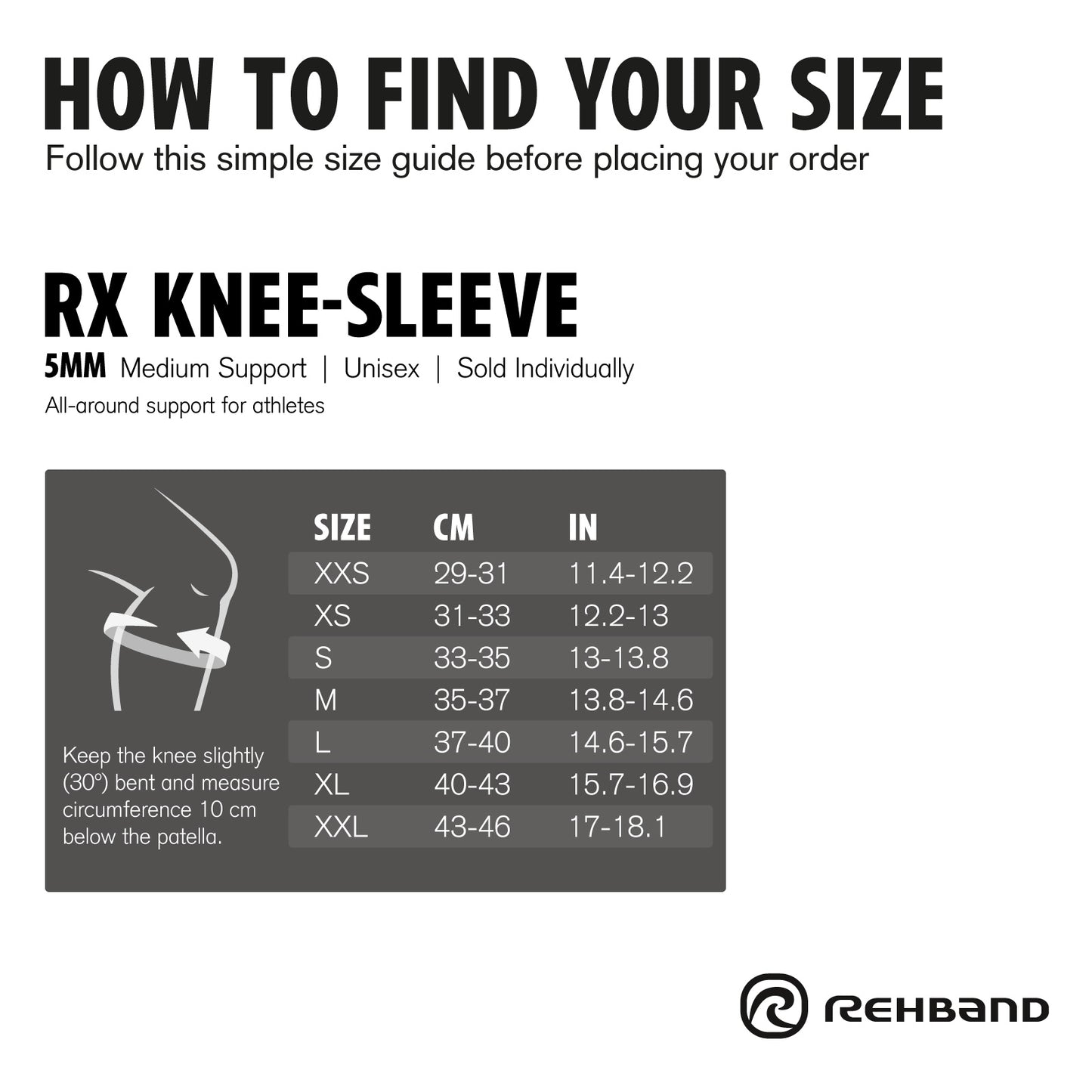 Rehband Rx Knee Compression Sleeve 5mm