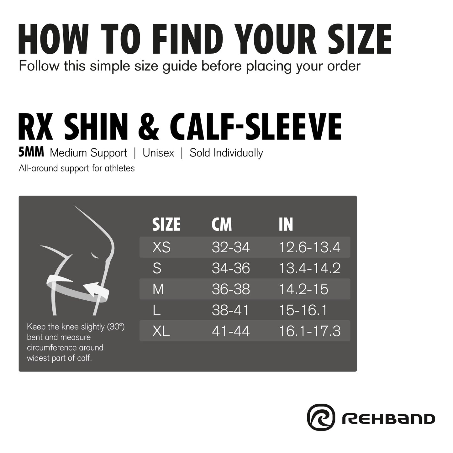 Rehband Rx Shin&Calf Sleeve 5mm Black