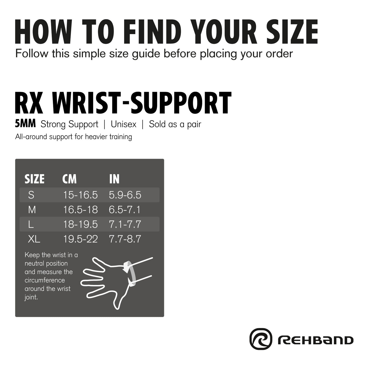 Rehband Rx Wrist Sleeves 5MM Black