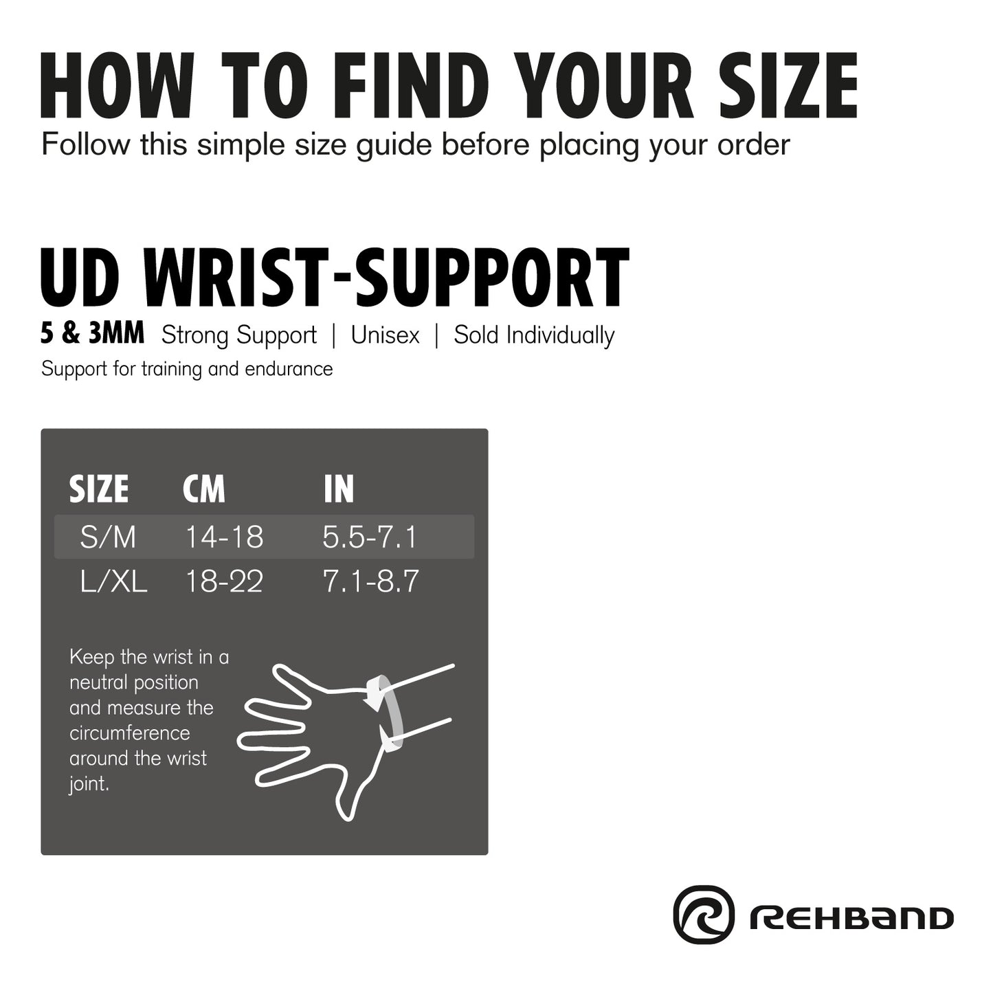 Rehband UD Wrist Brace 5mm Black