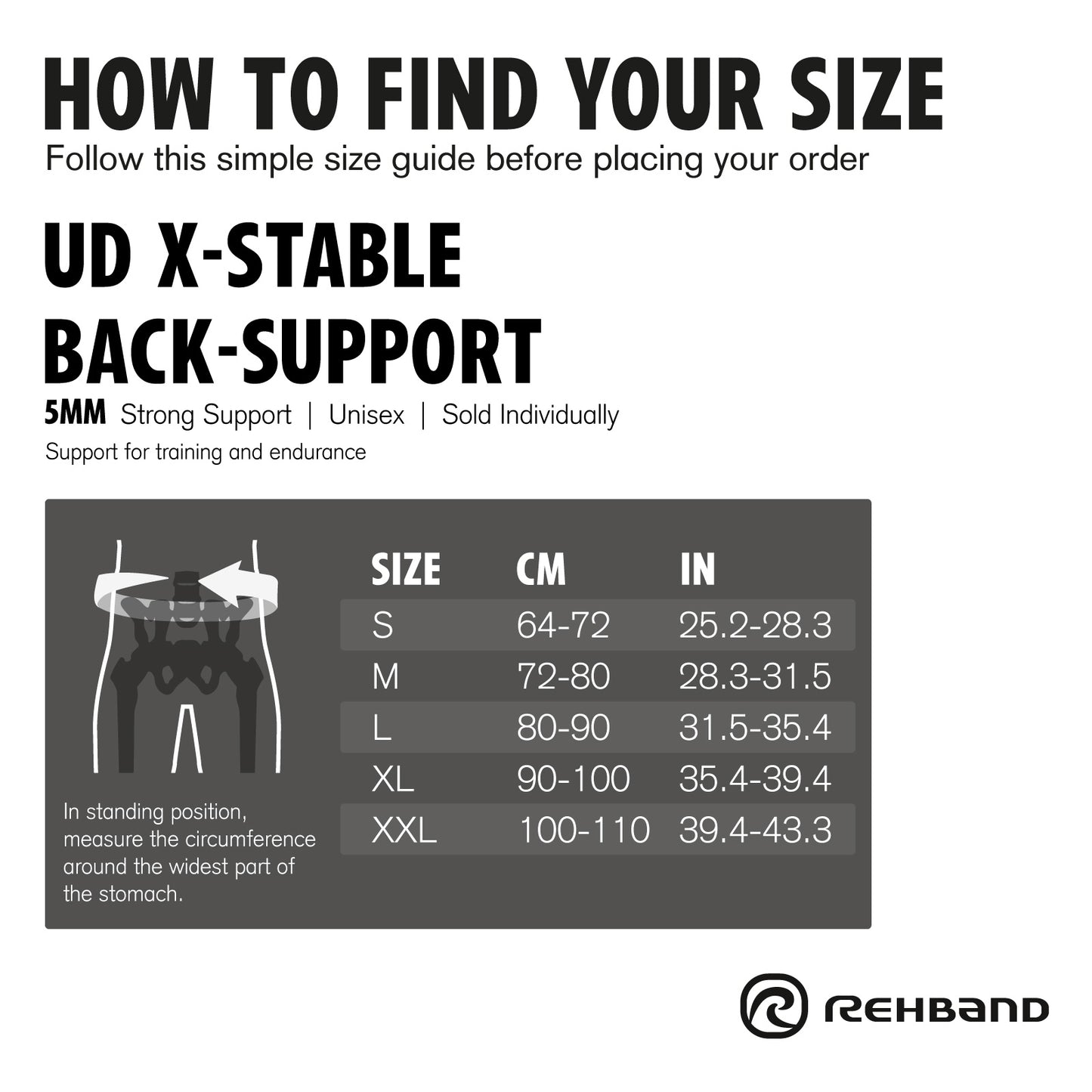 Rehband UD X-Stable Back Support Black