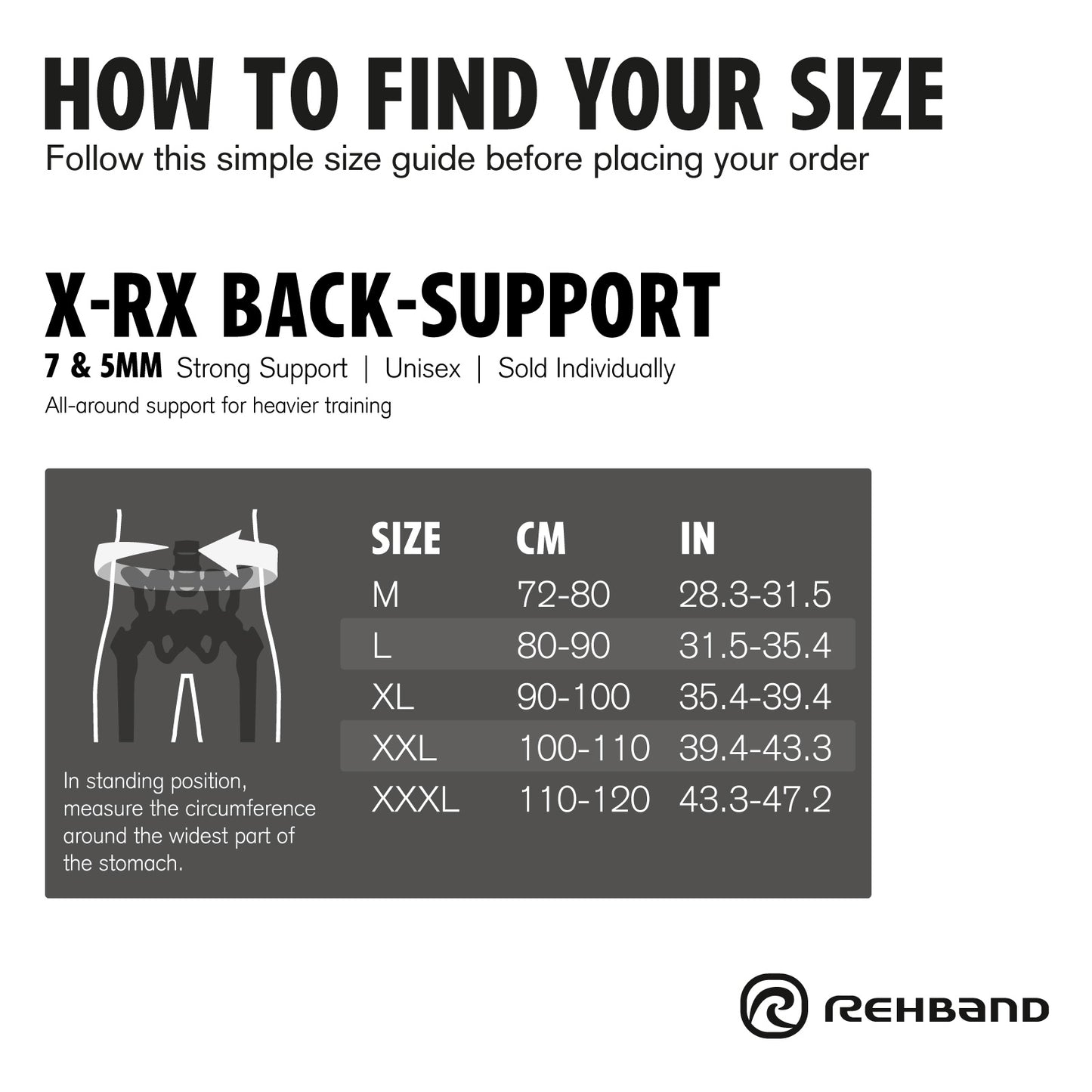 Rehband X-Rx Back Support 7mm Black