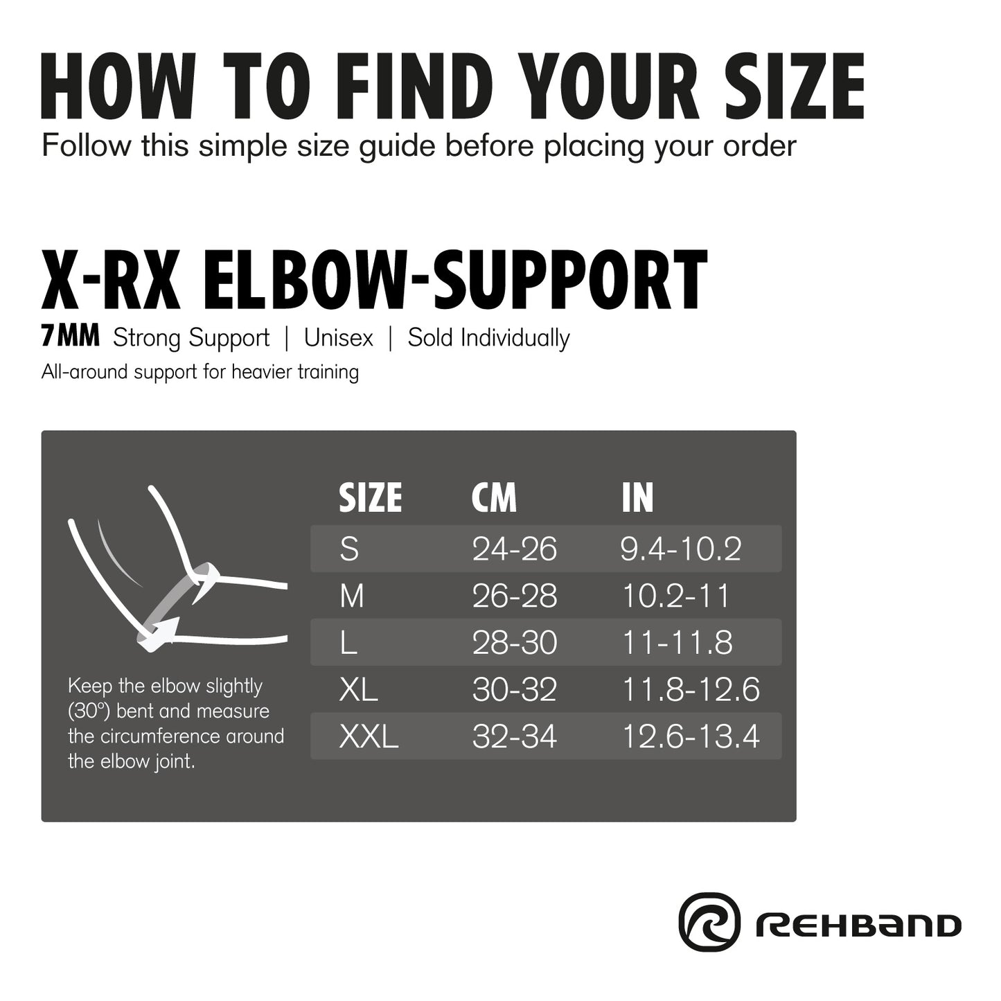 Rehband X-Rx Elbow Support Black