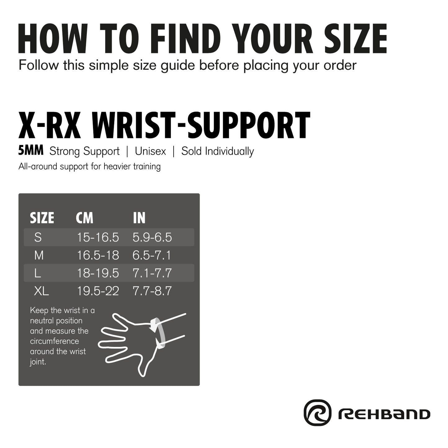 Rehband X-Rx Wrist Support 5mm Black