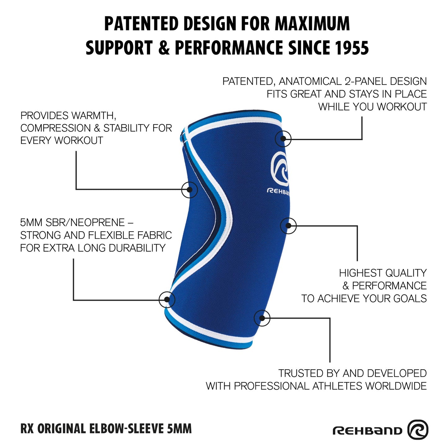 Rehband Rx Original Elbow Sleeve 5mm