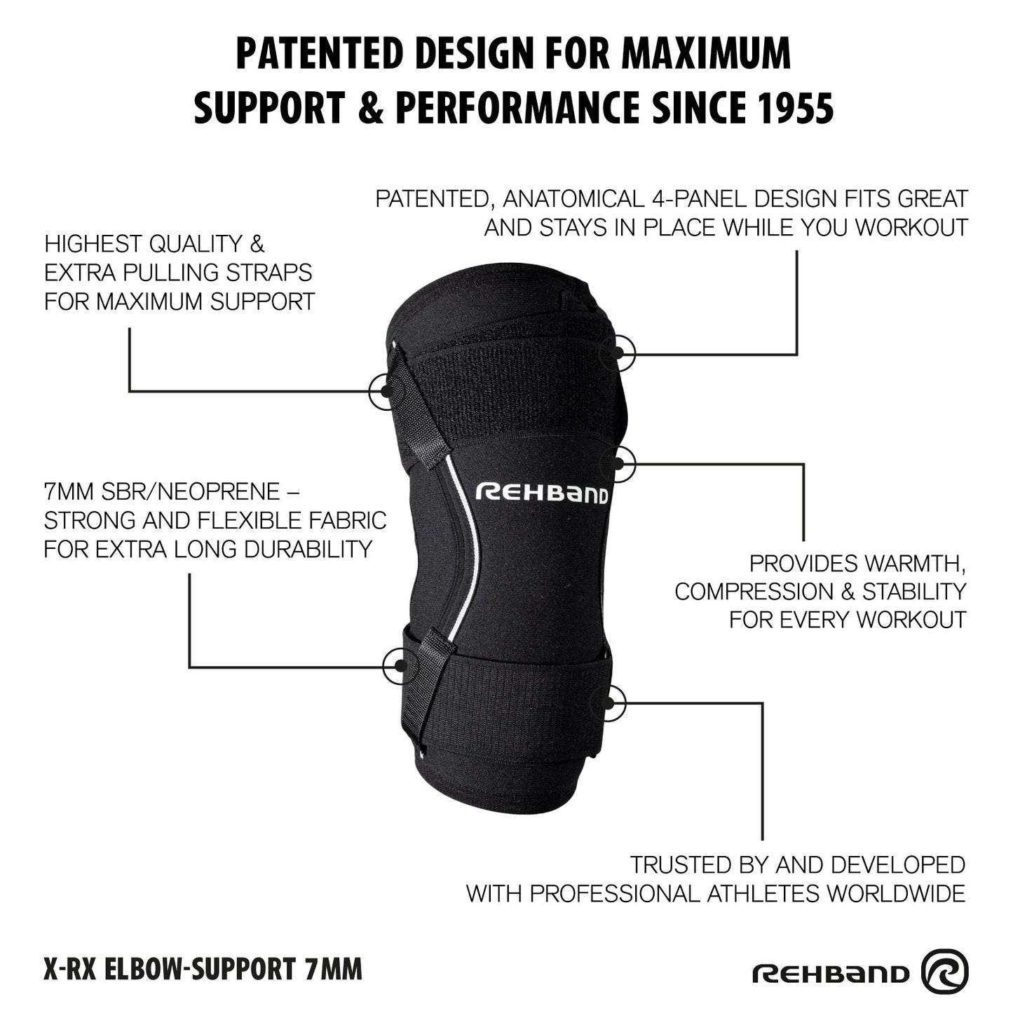 Rehband X-Rx Elbow Support Black